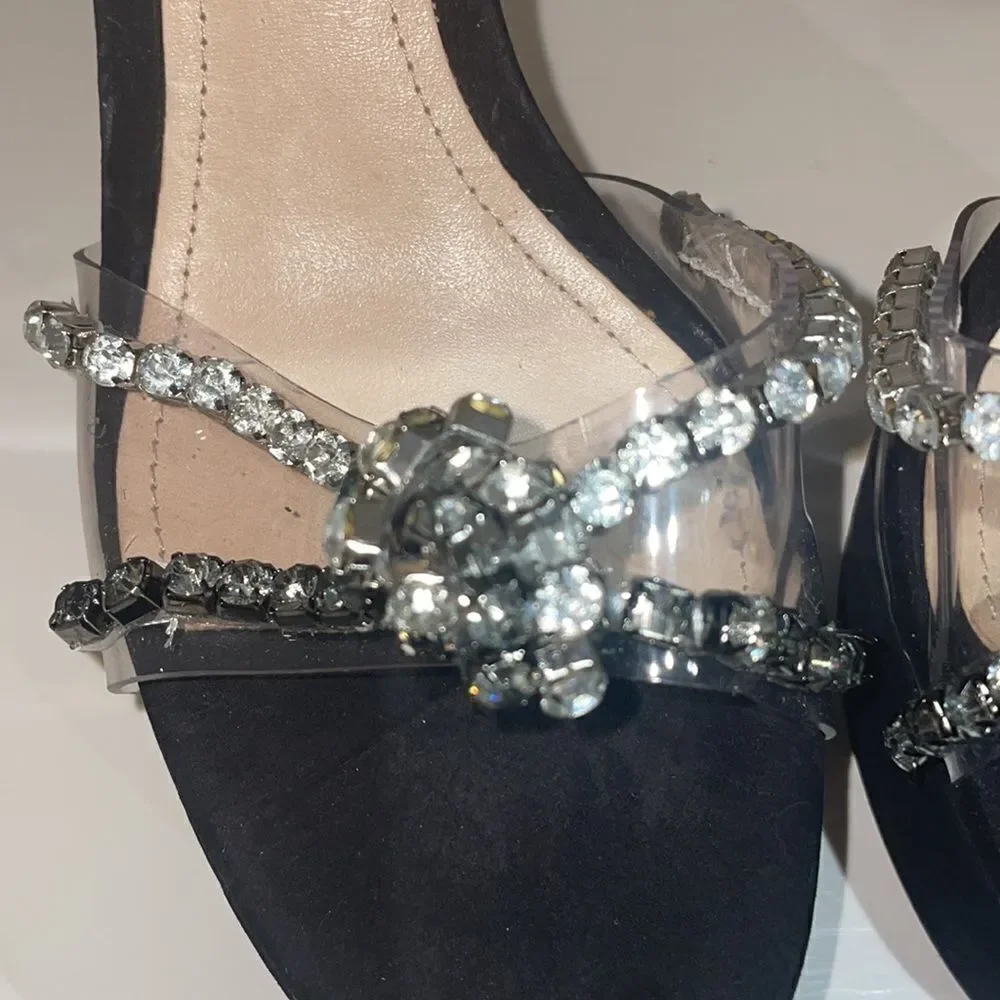 Schutz Jayda Platform Rhinestone Heels Size 8.5